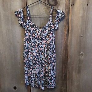 Aeropostale Floral Romper in Blue Size Small